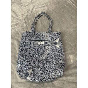 Bali Bagus Batik Tote Bag Travel Beach‎ Reusable Shopping Blue White